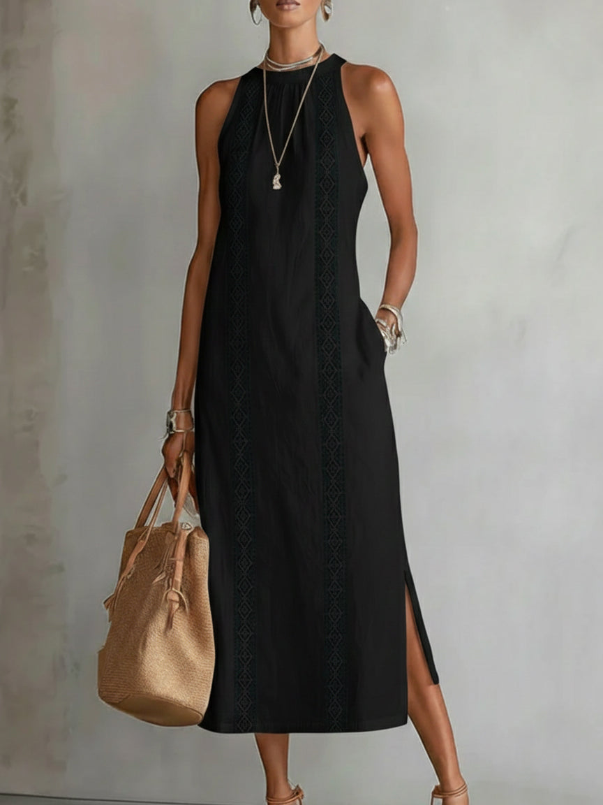 JIMENA | Abito Midi con Texture di Lino