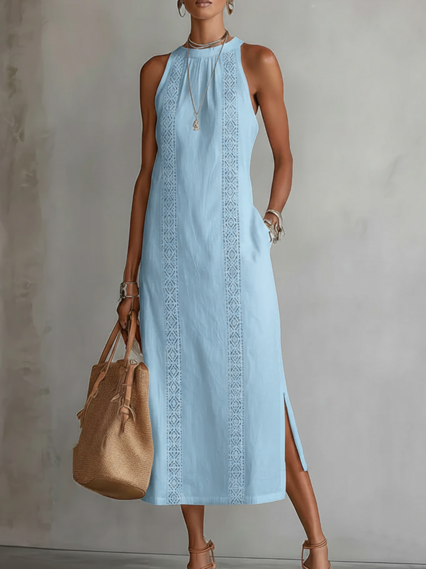 JIMENA | Abito Midi con Texture di Lino
