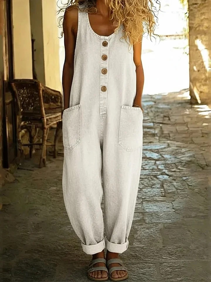Grace | Salopette in Denim di Cotone Vintage Lavato