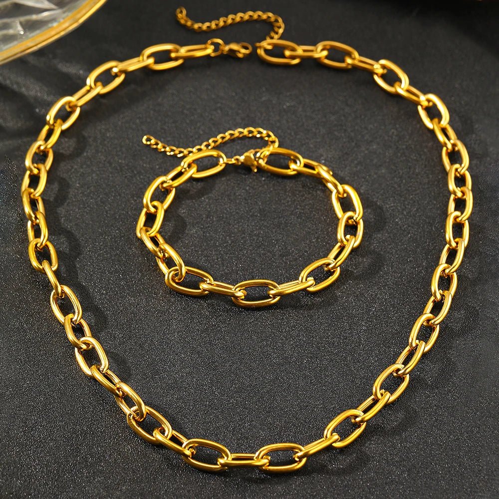 Set Collana e Bracciale a Clip Semplice