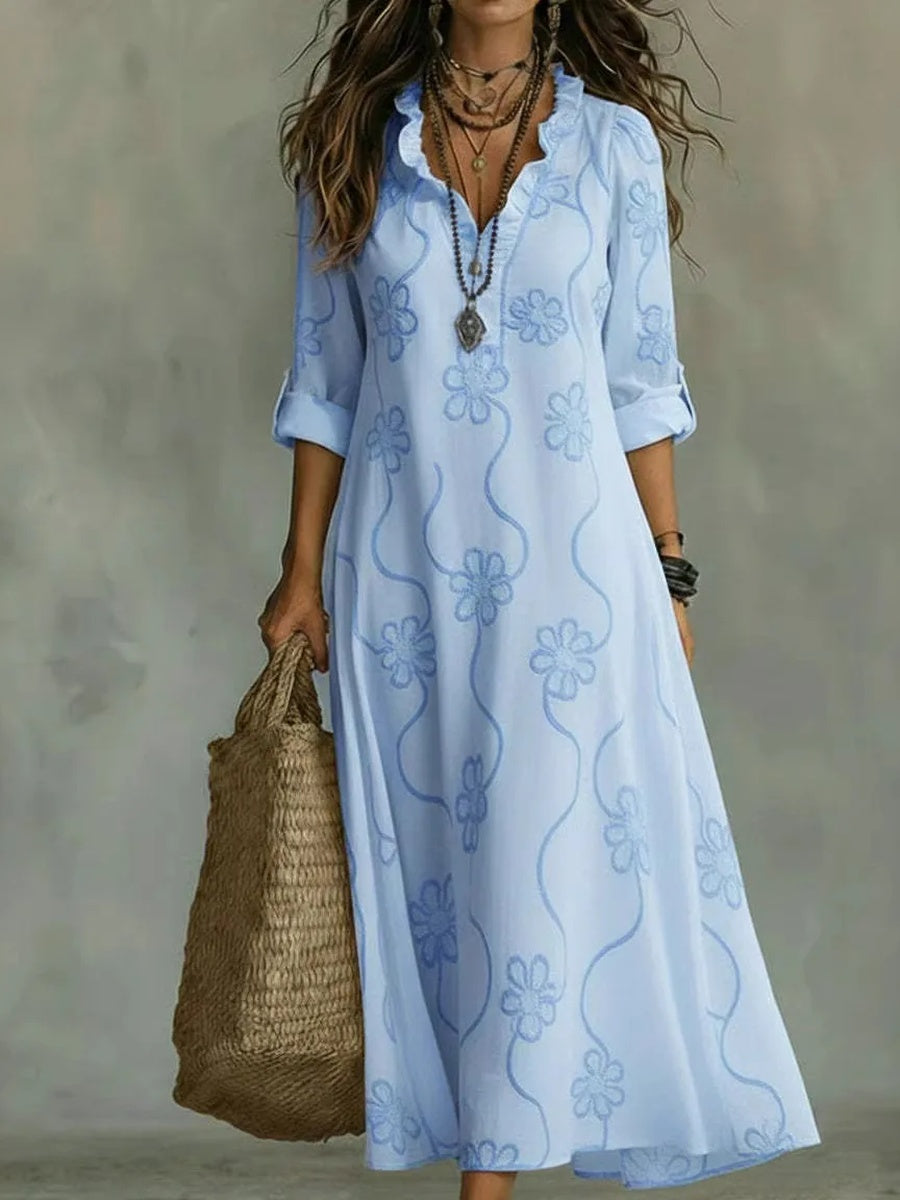 Vestido Largo de Verano con Flores Sienna