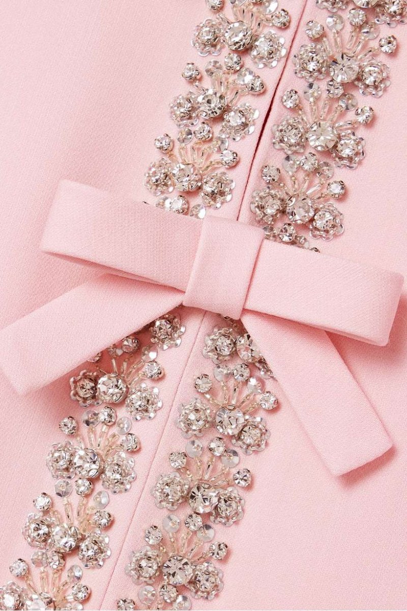 Aria™ | Abito Midi con Dettaglio di Nodo Decorato con Cristalli