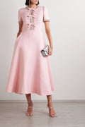 Aria™ | Vestido Midi con Detalle de Nudo Adornado con Cristales